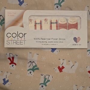 Color Street Festive Red and White Nail Strips